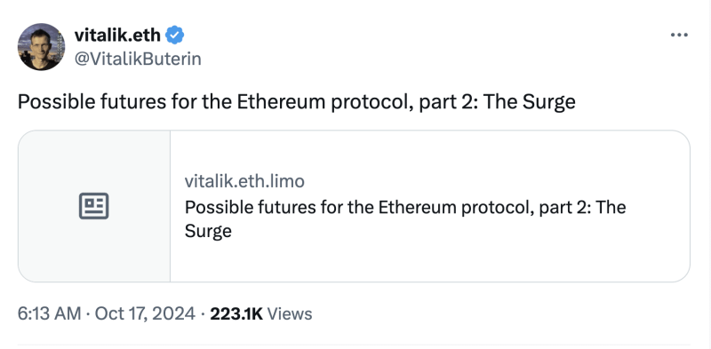 Is ‘ETH to $10k’ possible? Ethereum’s Vitalik Buterin envisions ‘The Surge’